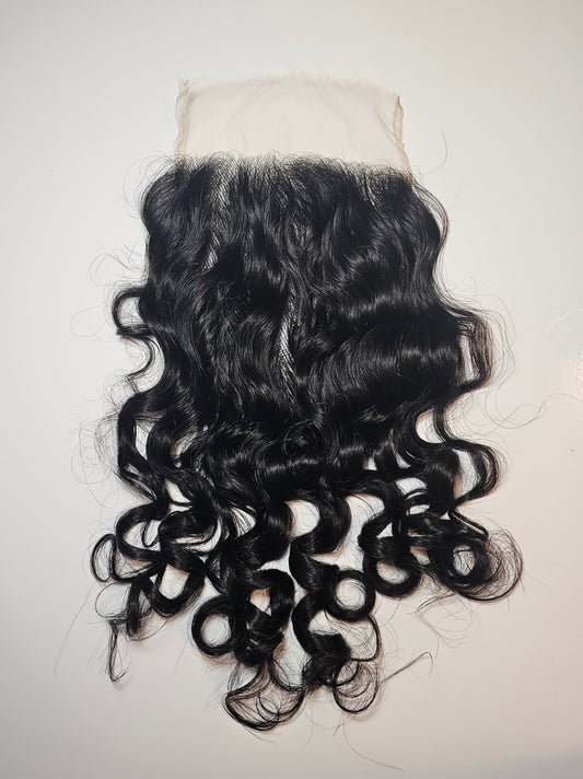 Raw Indian Curly Closure 5x5