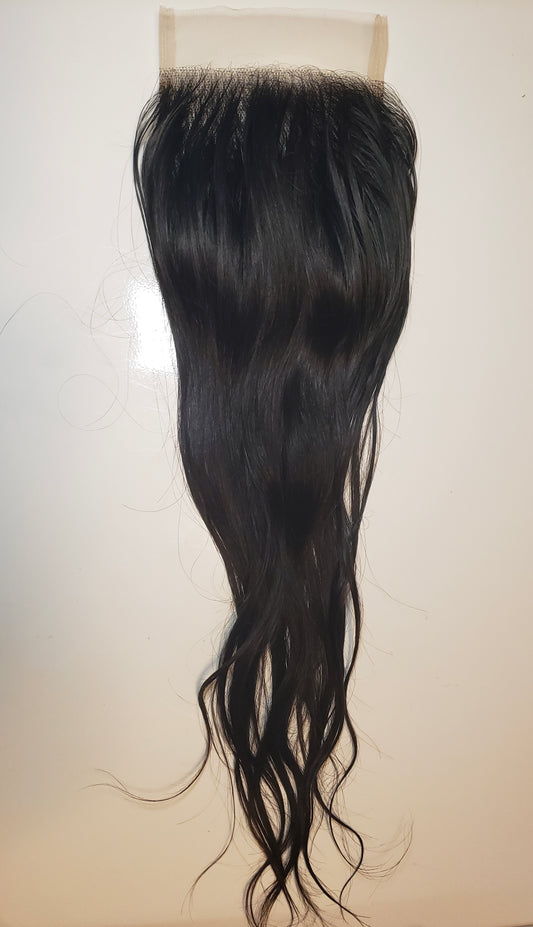 Raw straight closure 5x5